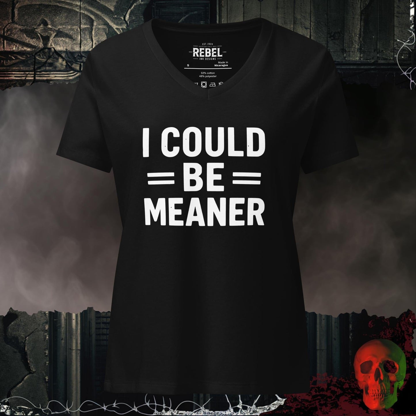 V-Neck Solid Black Blend / S I Could Be Meaner Relaxed V-Neck