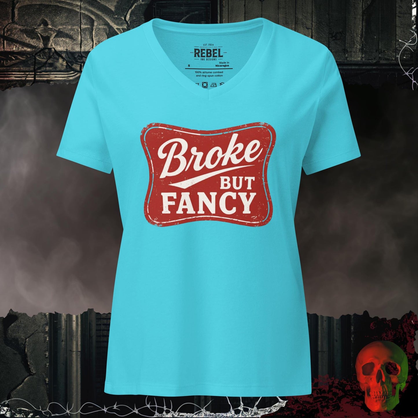 V-Neck Turquoise / S Broke But Fancy Relaxed V-Neck