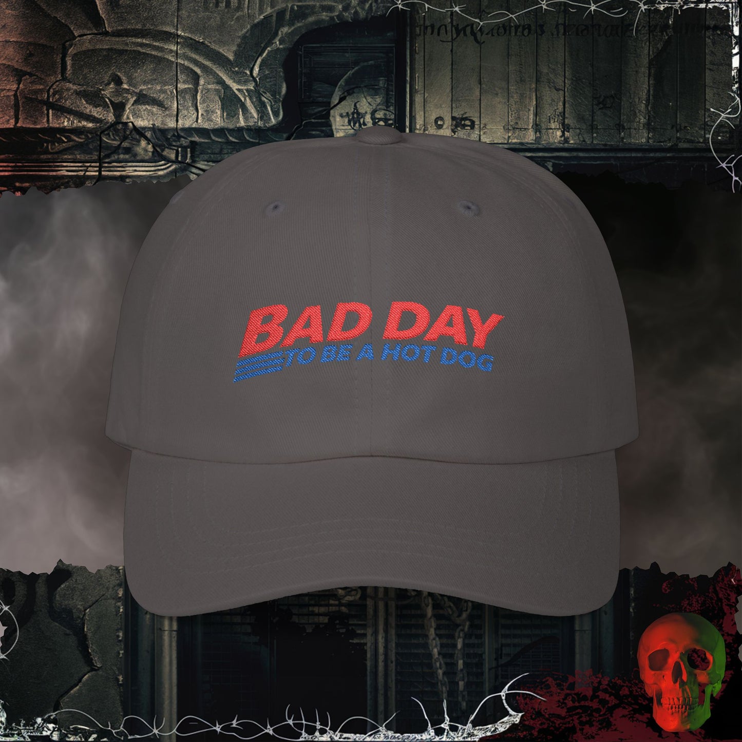 Bad Day to be a Hotdog Embroidered Hat