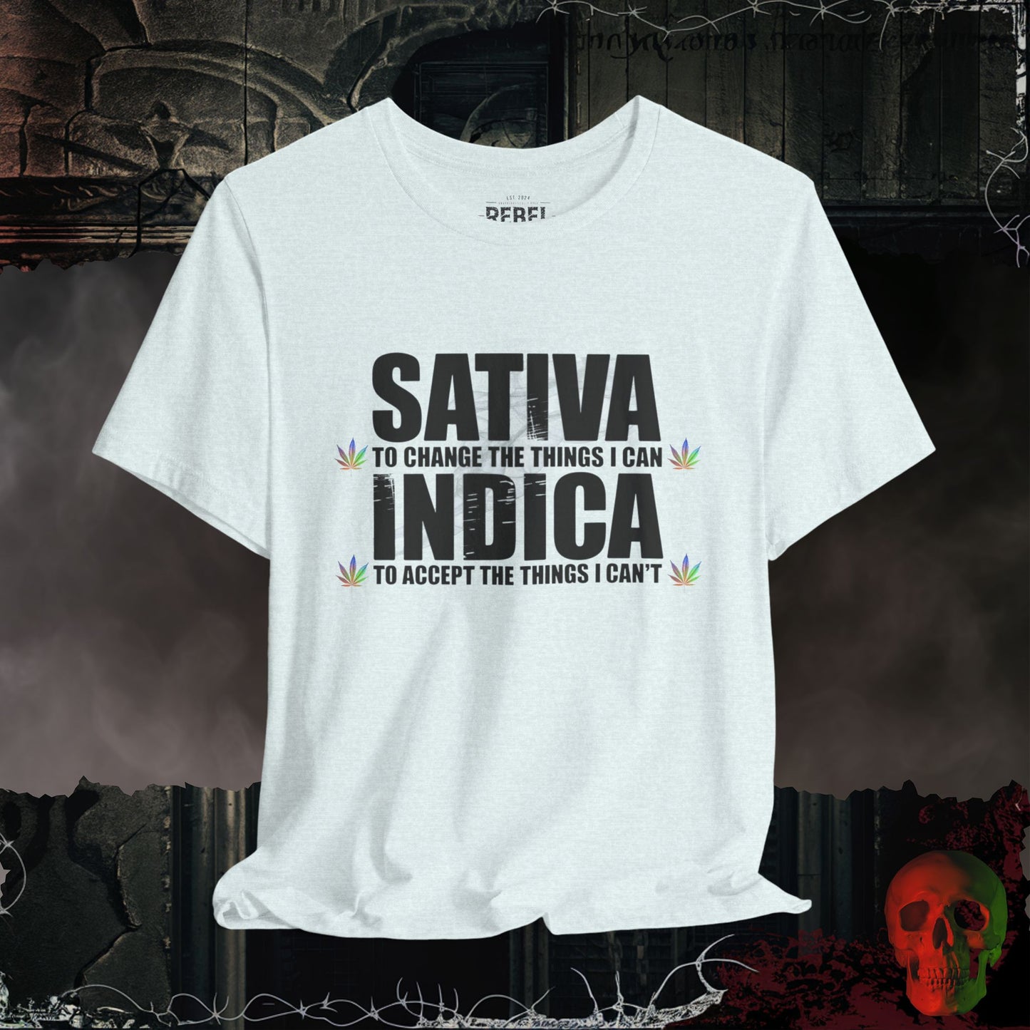 Sativa & Indica T-Shirt | Bold Cannabis Wisdom
