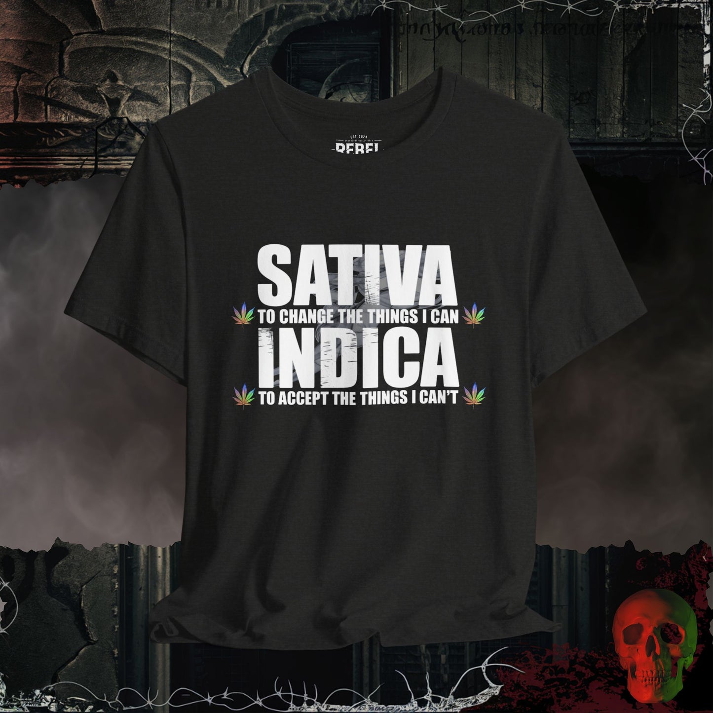Sativa & Indica T-Shirt | Bold Cannabis Wisdom