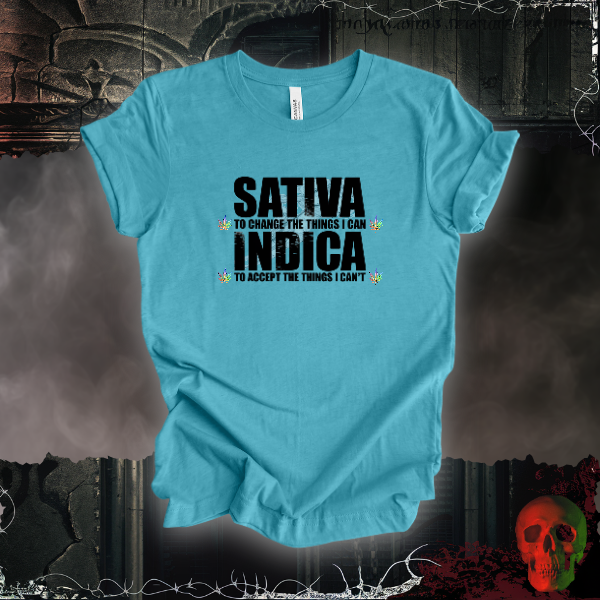 Sativa & Indica T-Shirt | Bold Cannabis Wisdom