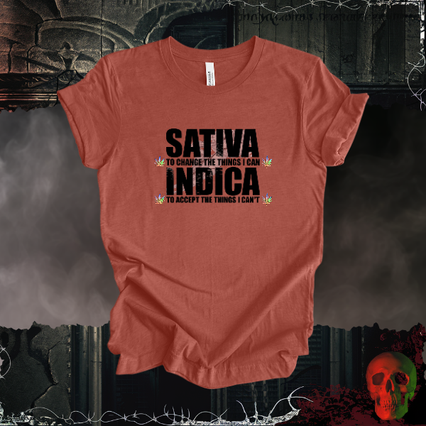 Sativa & Indica T-Shirt | Bold Cannabis Wisdom