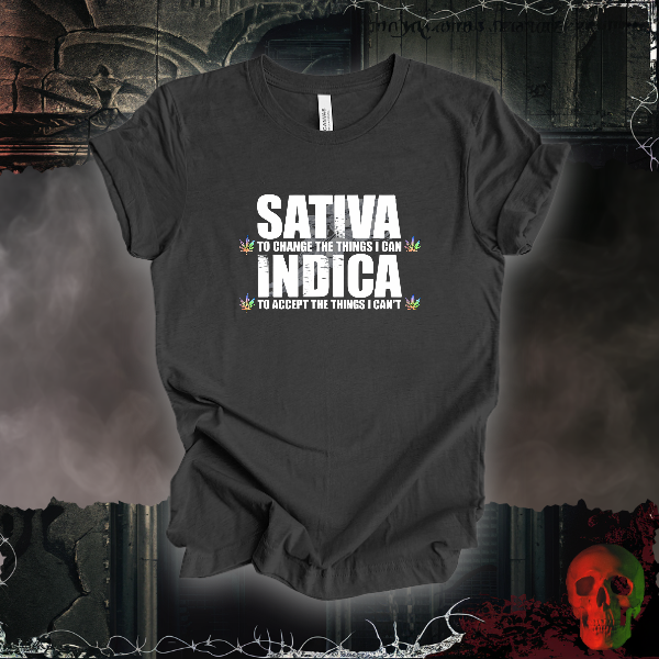 Sativa & Indica T-Shirt | Bold Cannabis Wisdom