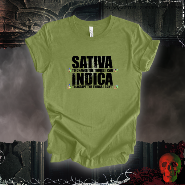 Sativa & Indica T-Shirt | Bold Cannabis Wisdom