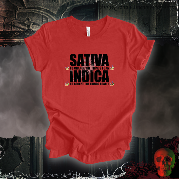 Sativa & Indica T-Shirt | Bold Cannabis Wisdom