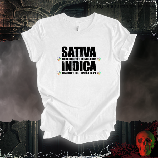 Sativa & Indica T-Shirt | Bold Cannabis Wisdom