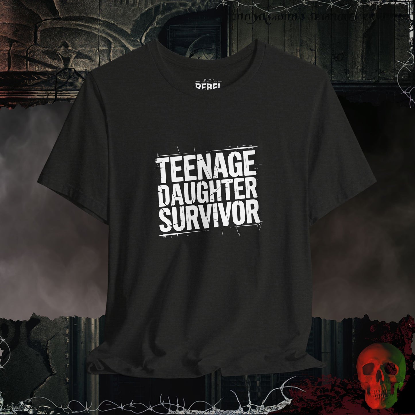 Teenage Daughter Survivor T-Shirt | Funny & Relatable Parent Humor Tee