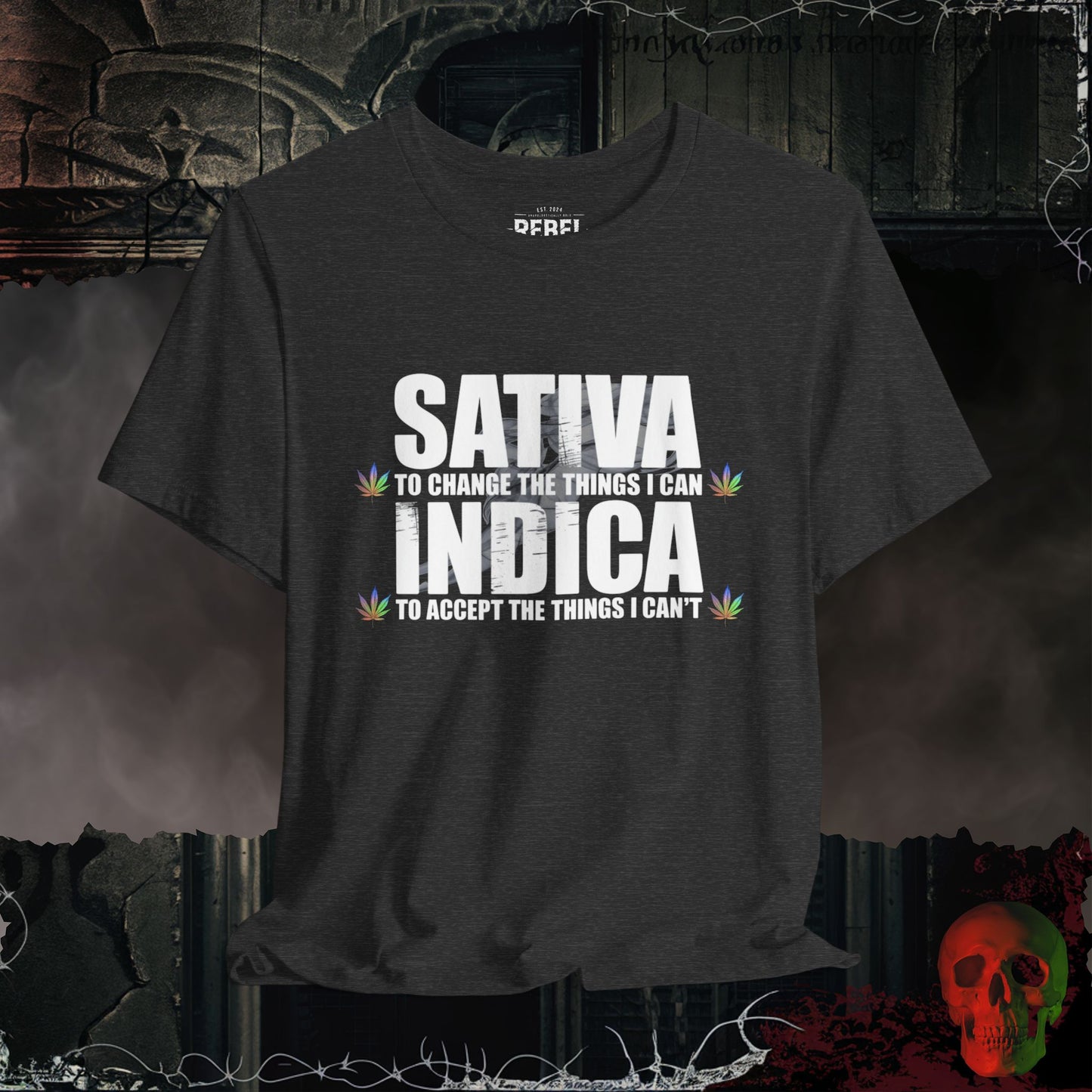 Sativa & Indica T-Shirt | Bold Cannabis Wisdom