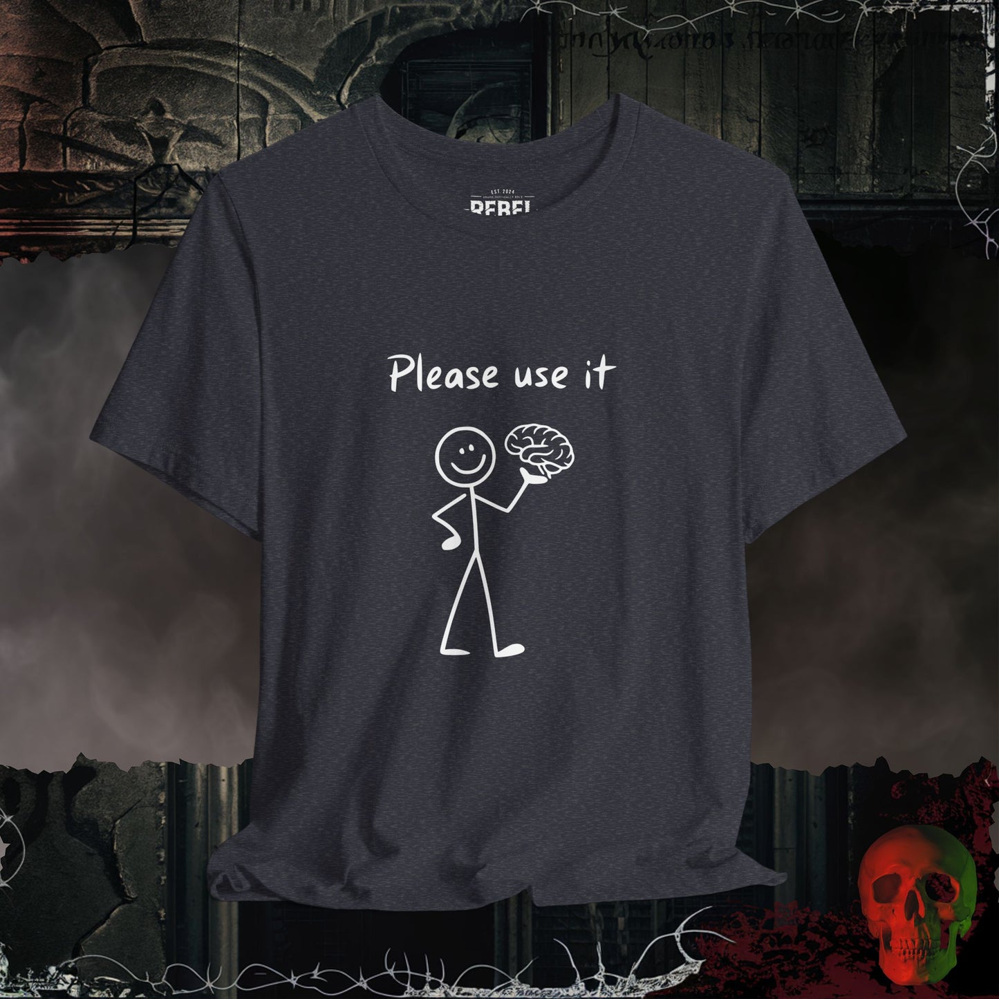 Please Use It T-Shirt | Funny Stick Figure Humor Tee