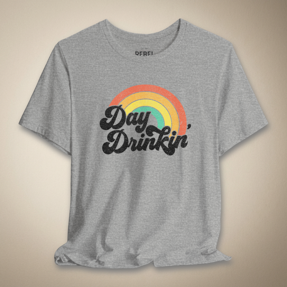 Rainbow Day Drinkin’ Graphic Tee | Rebel Ink Designs