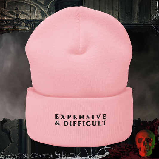 Beanie Baby Pink Expensive and Difficult Embroidered Beanie