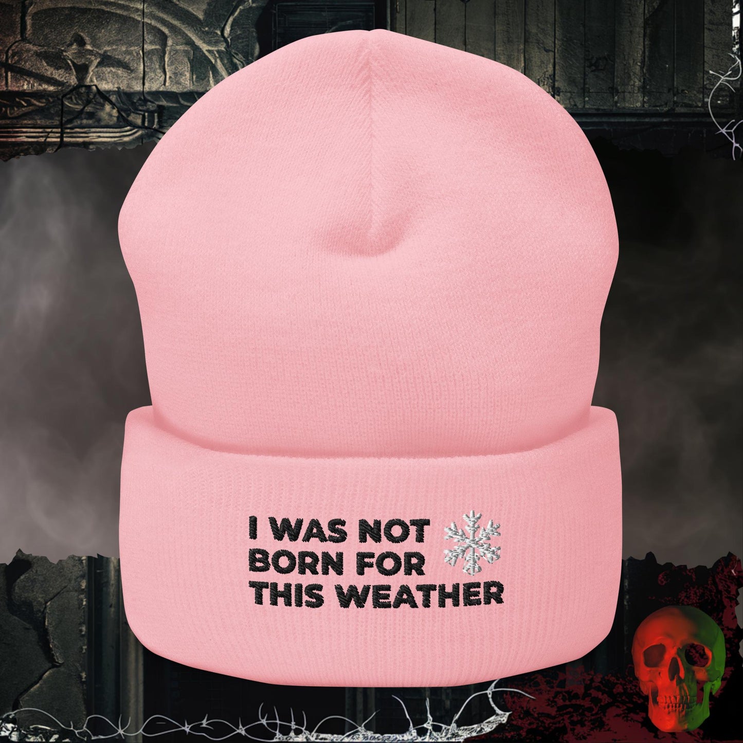 Beanie Baby Pink Not Born For This Embroidered Beanie