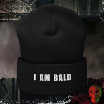 Beanie Black I am Bald Embroidered Beanie