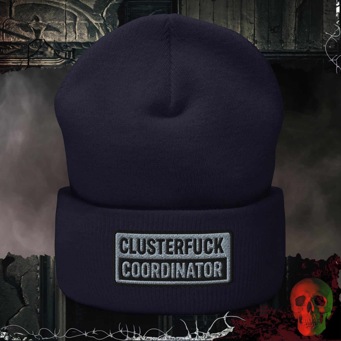 Beanie Navy Clusterf*ck Coordinator Embroidered Beanie