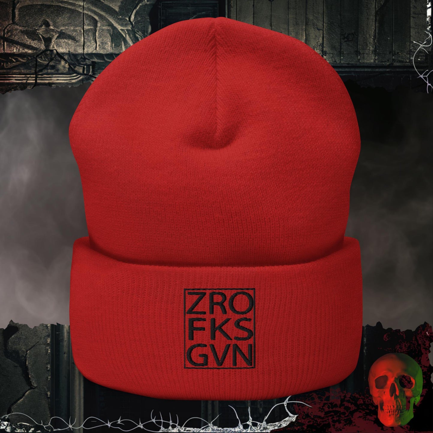Beanie Red ZROFKSGVN Embroidered Beanie