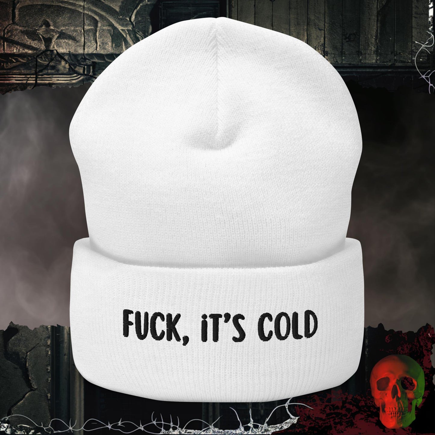 Beanie White F*ck It's Cold Beanie