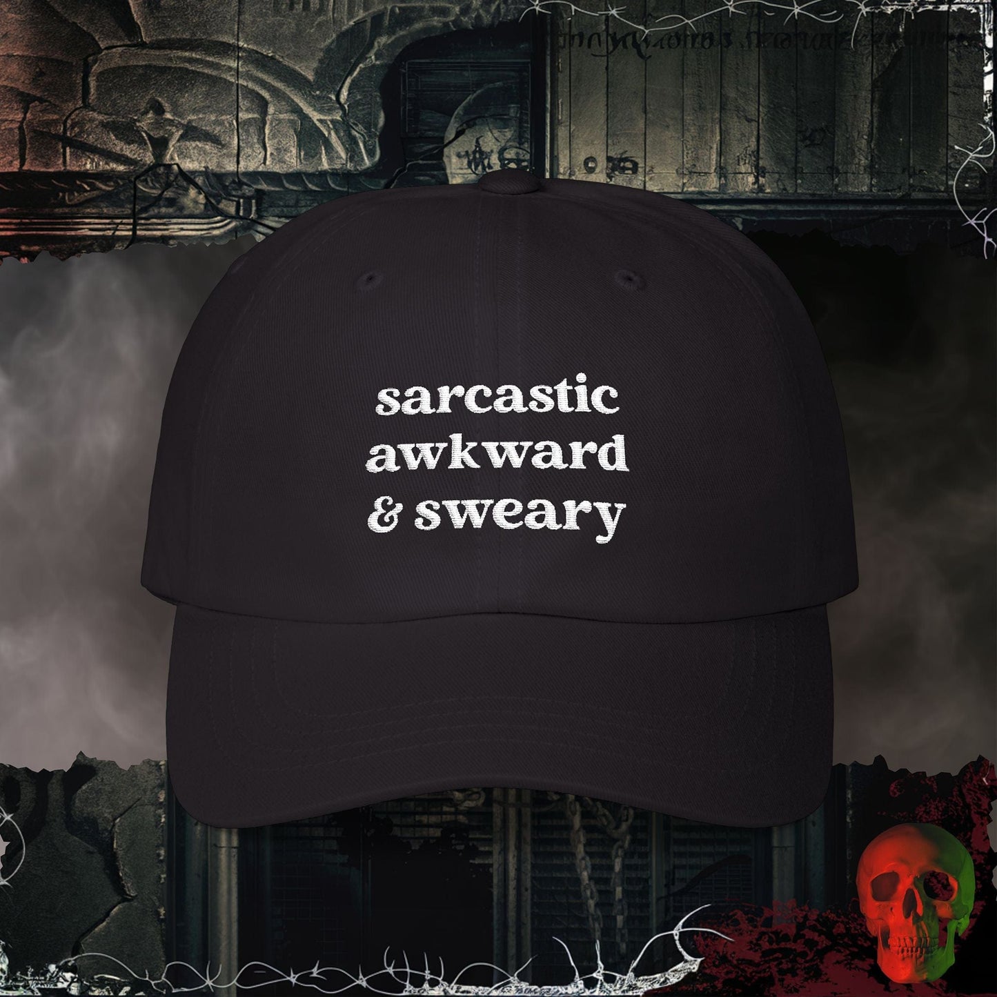 Black Sarcastic and Sweary Embroidered Hat
