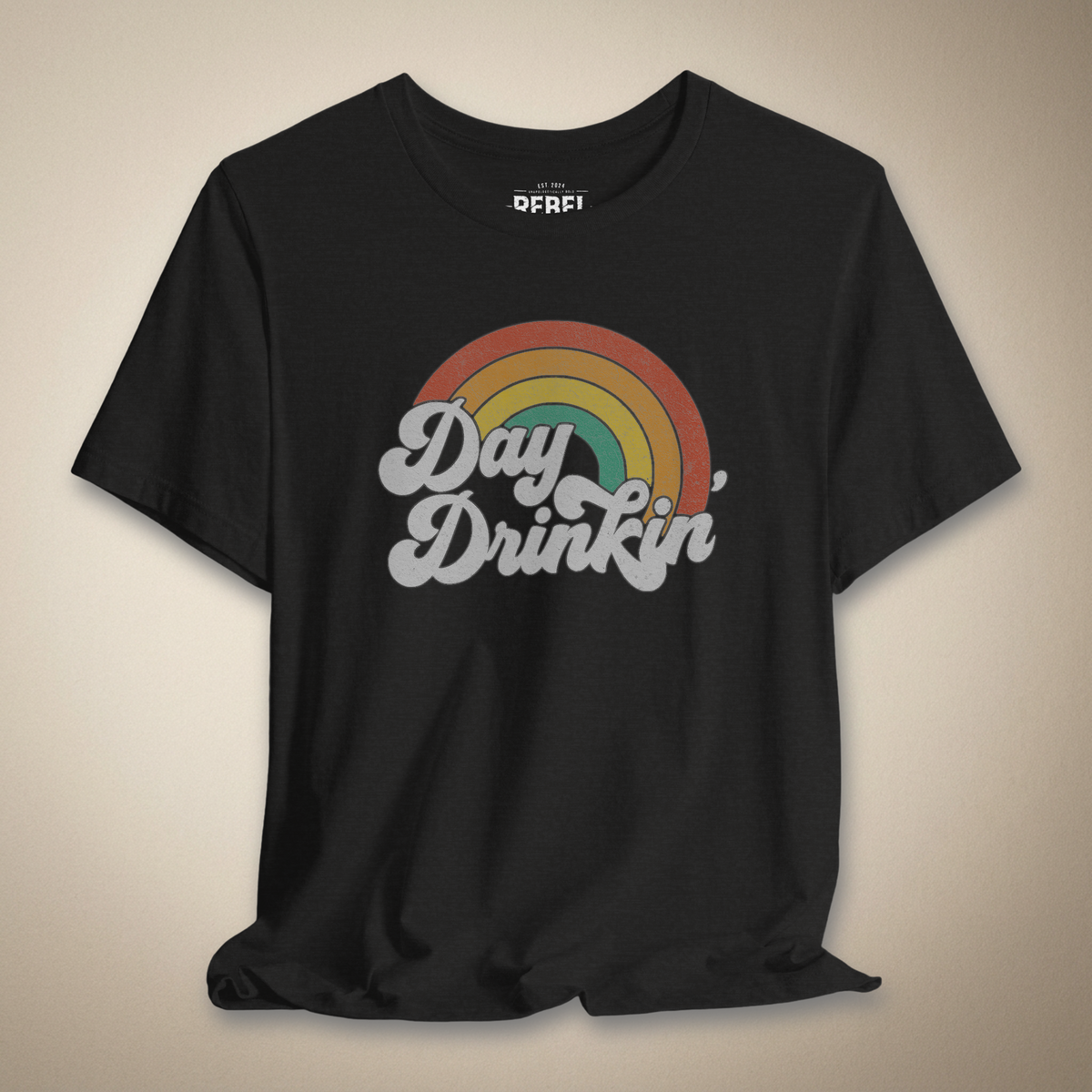 Rainbow Day Drinkin’ Graphic Tee | Rebel Ink Designs