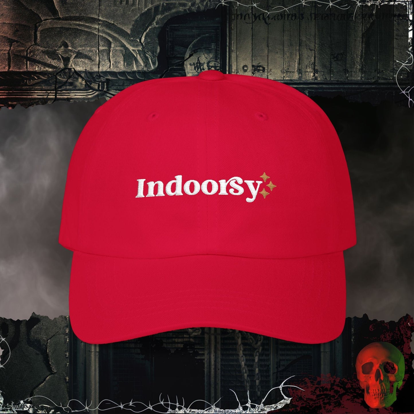 Cranberry Indoorsy Embroidered Hat