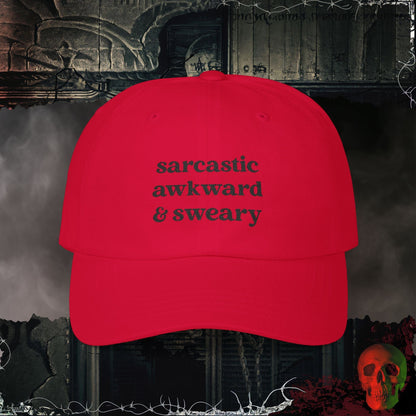Cranberry Sarcastic and Sweary Embroidered Hat