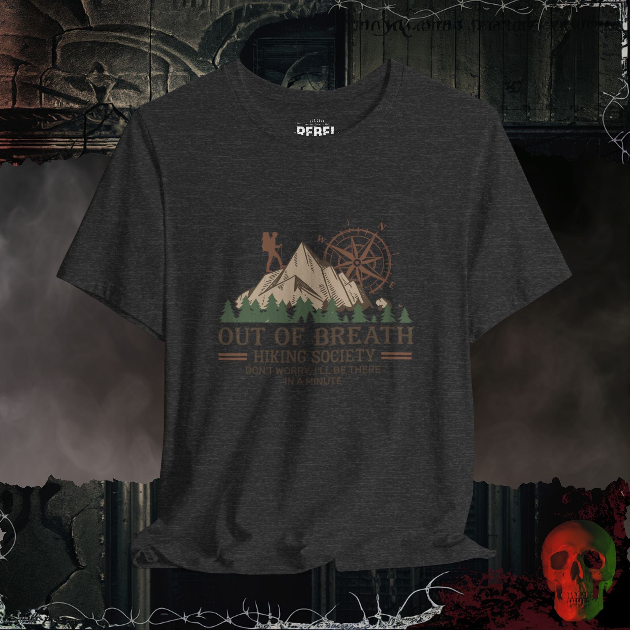Dark Grey Heather / S Out of Breath Hiking Society Tee
