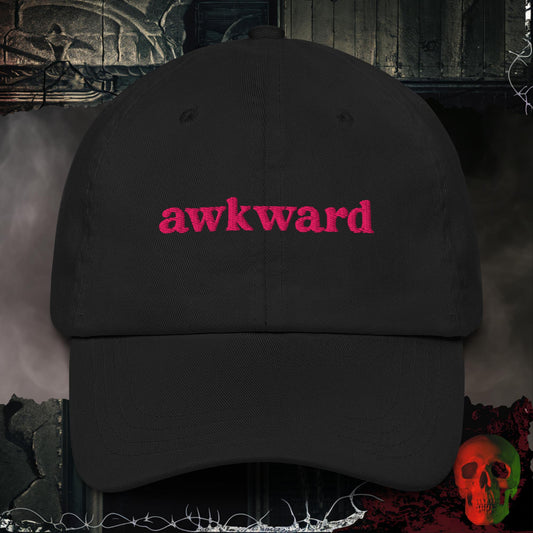 Hats Black Awkward Embroidered Hat