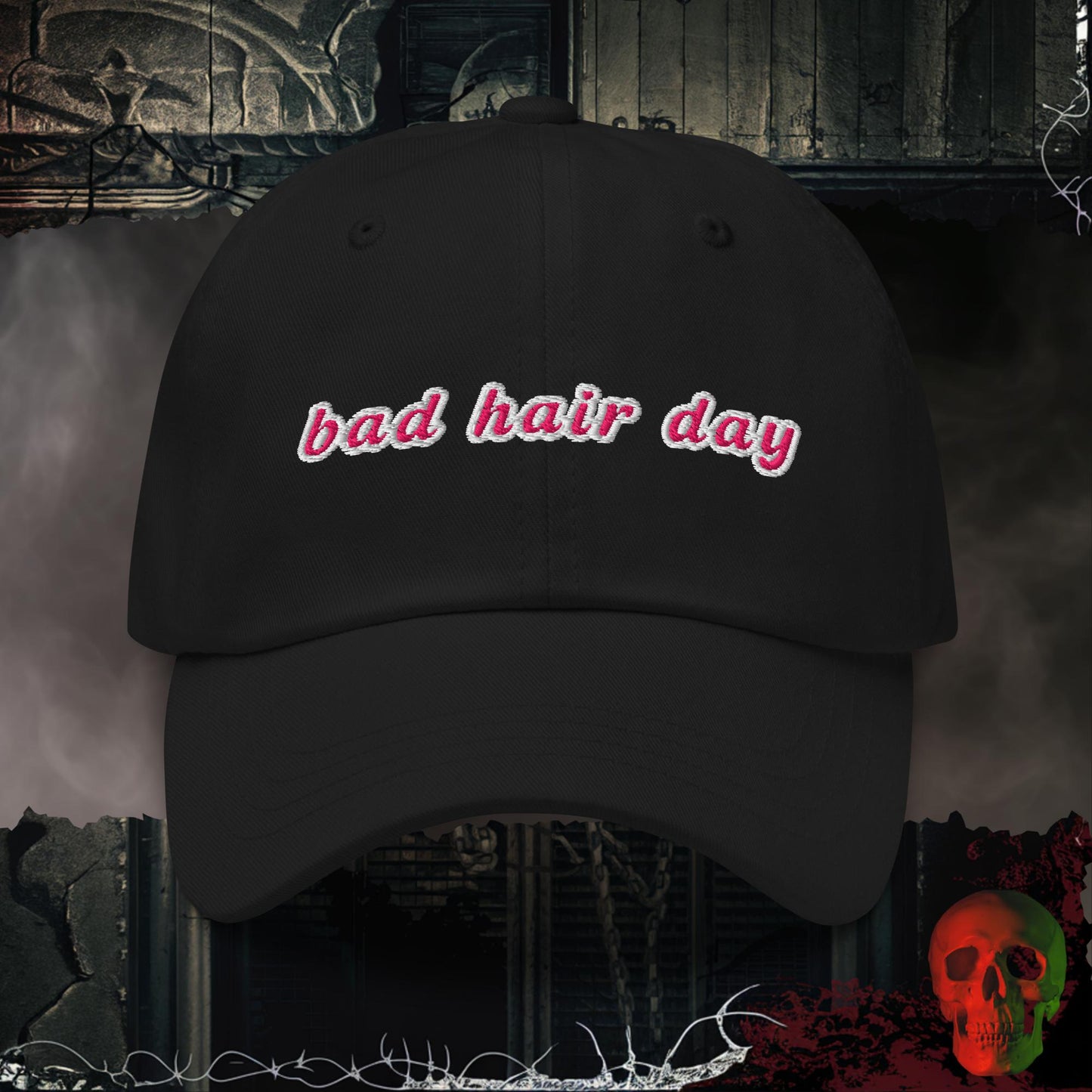 Hats Black Bad Hair Day Embroidered Hat