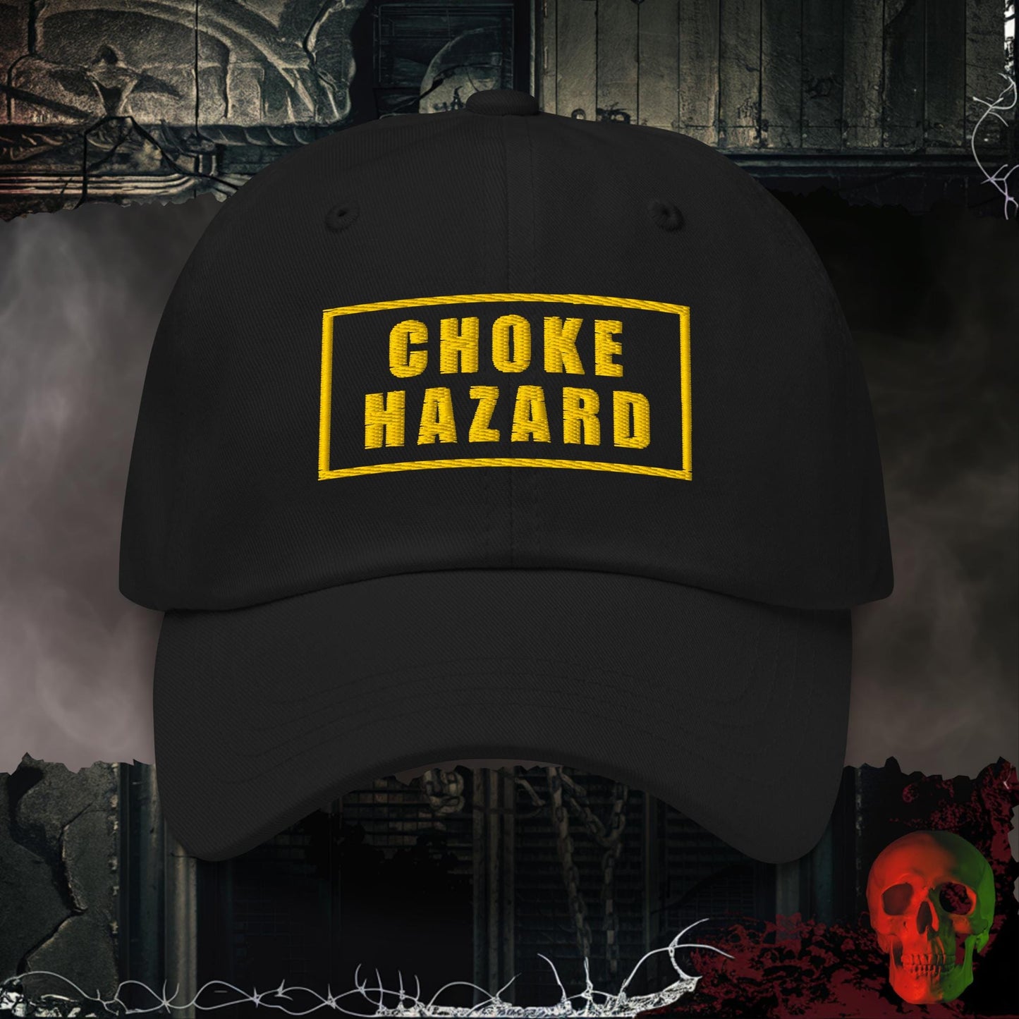 Hats Black Choke Hazard Embroidered Hat