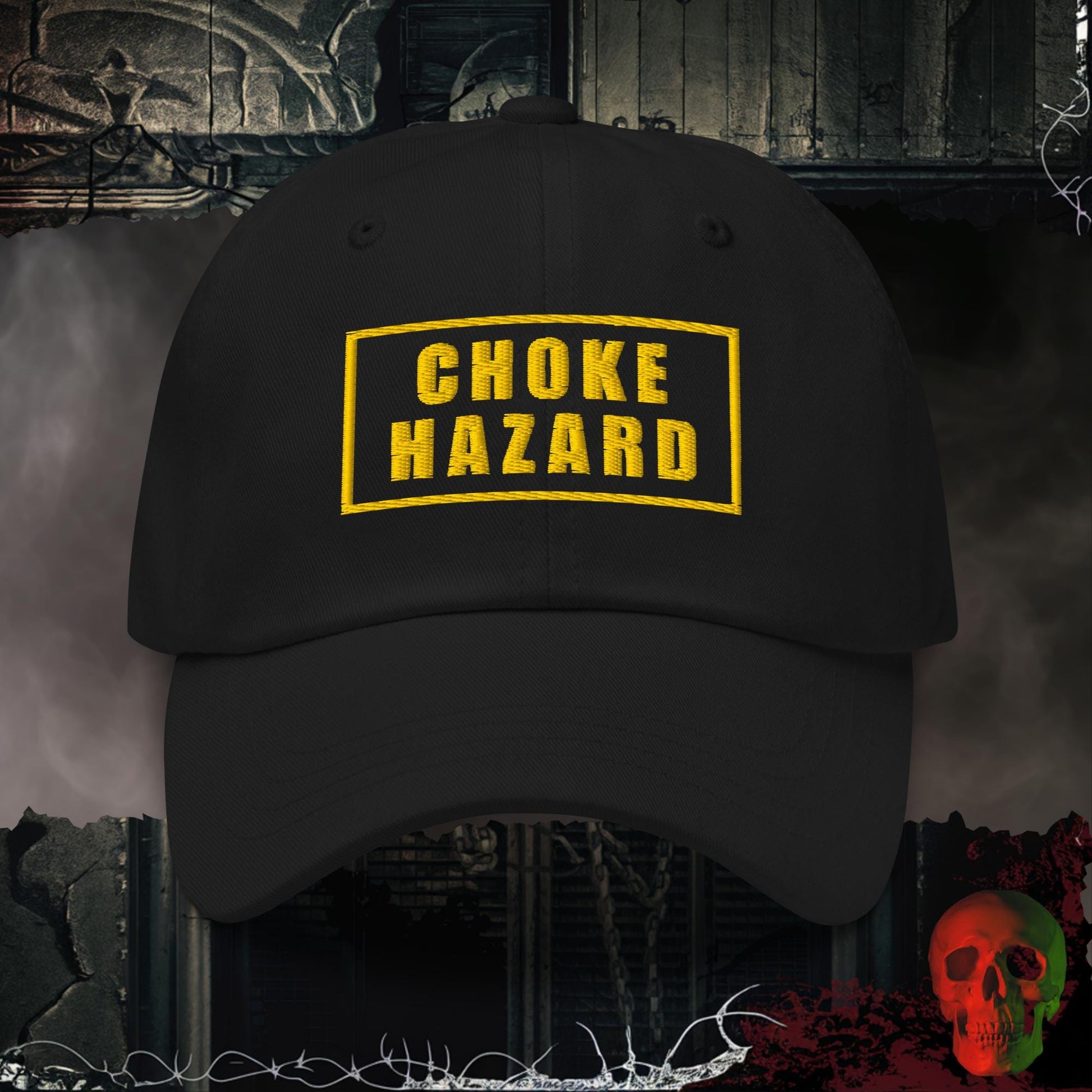 Hats Black Choke Hazard Embroidered Hat