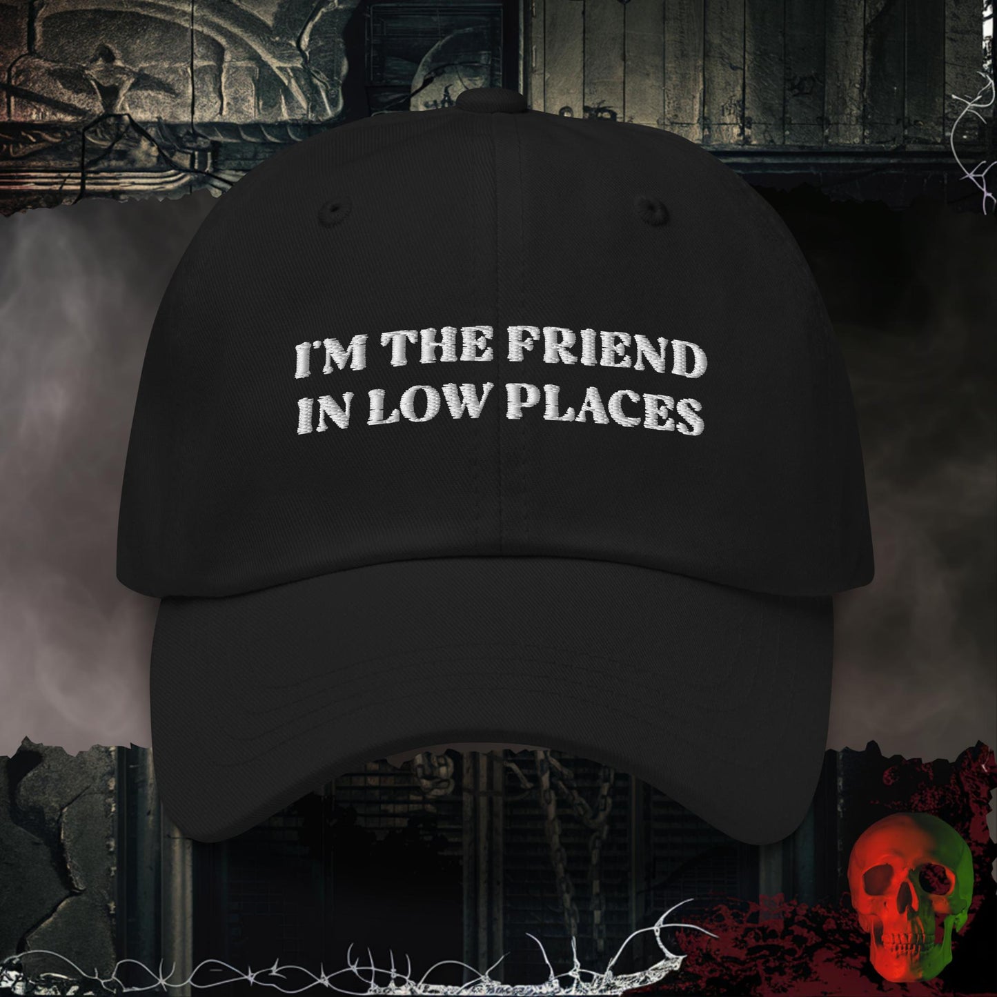 Hats Black Friend in Low Places Embroidered Hat