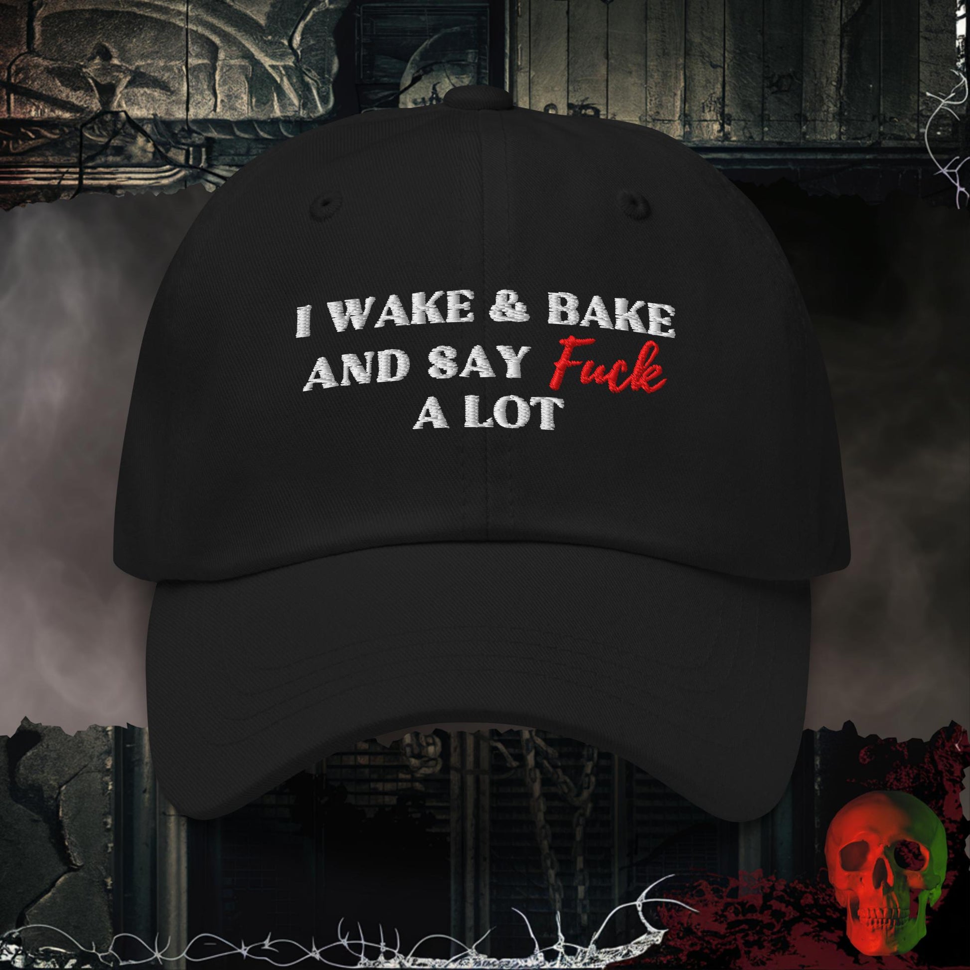 Hats Black I Wake & Bake Embroidered Hat