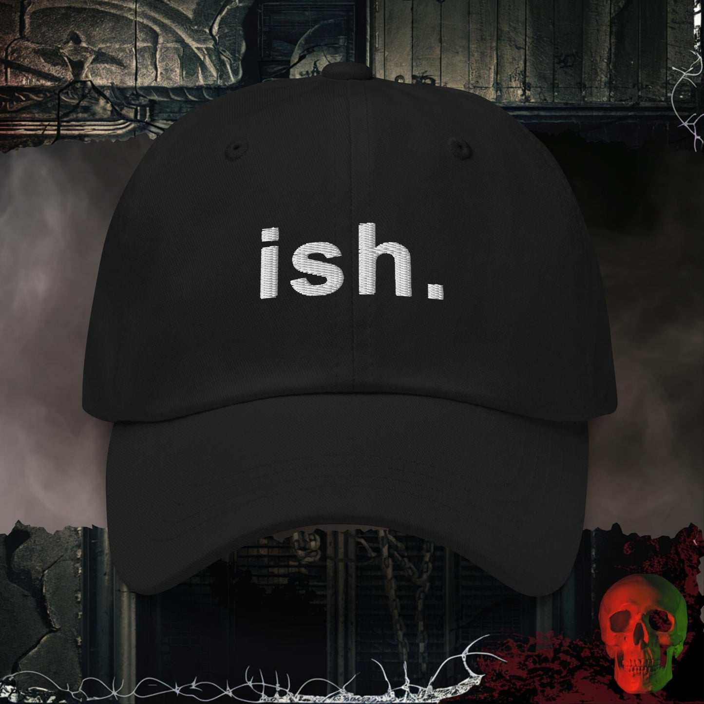 Hats Black ish. Embroidered Hat
