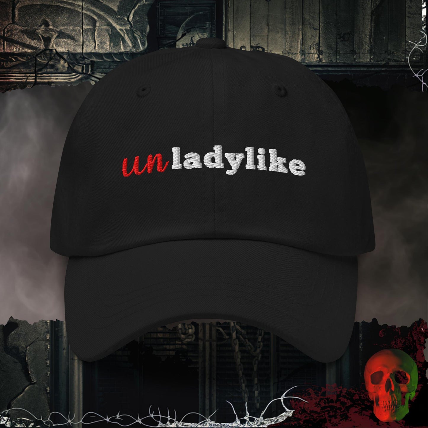 Hats Black Maybe Unladylike Embroidered Hat