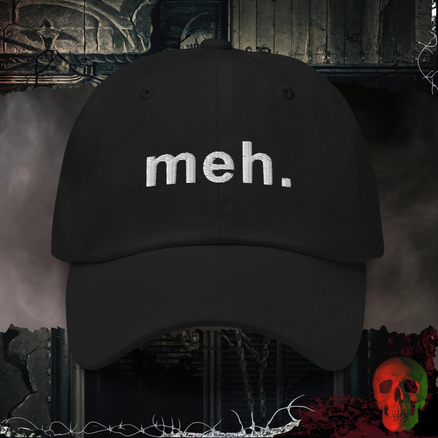 Hats Black meh. Embroidered Hat