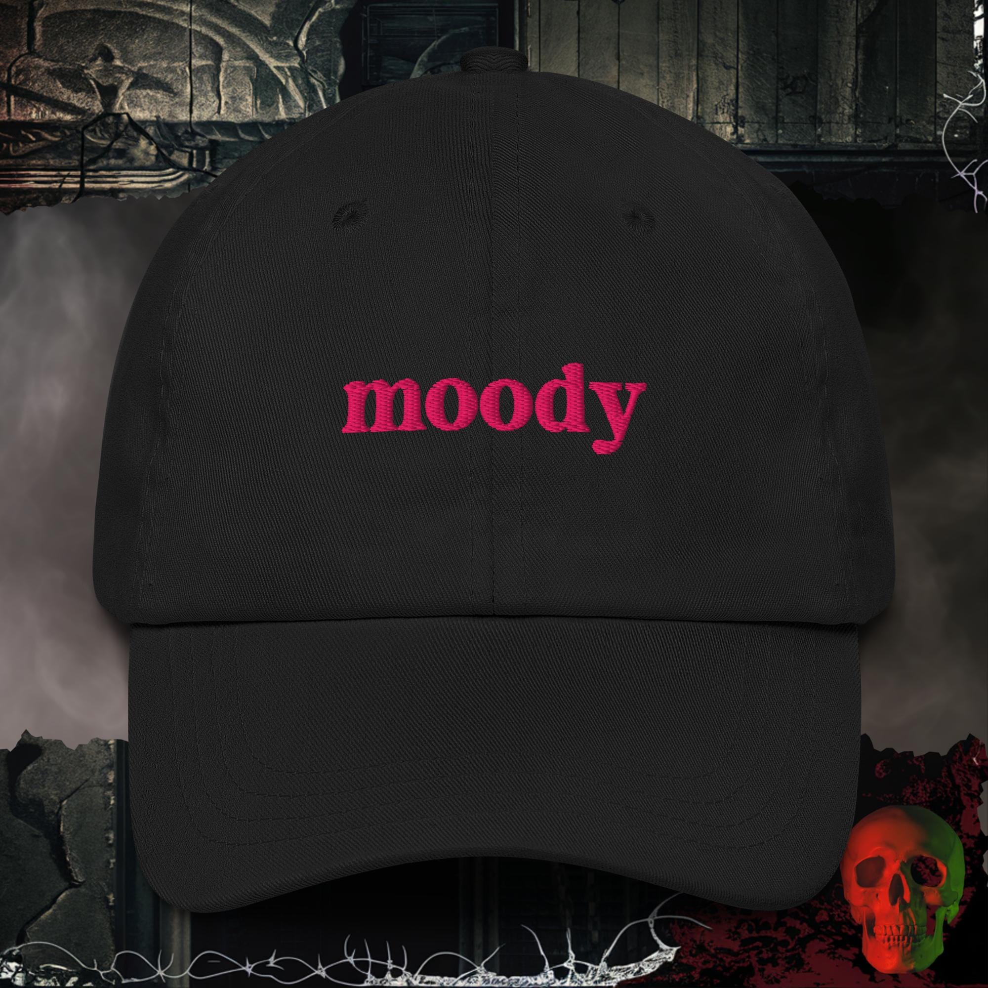 Hats Black Moody Embroidered Hat