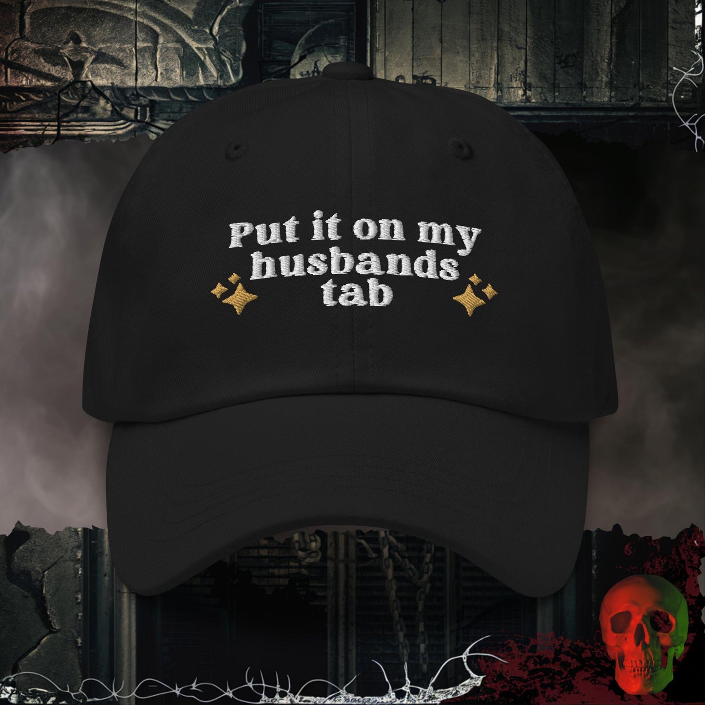 Hats Black My Husbands Tab Embroidered Hat