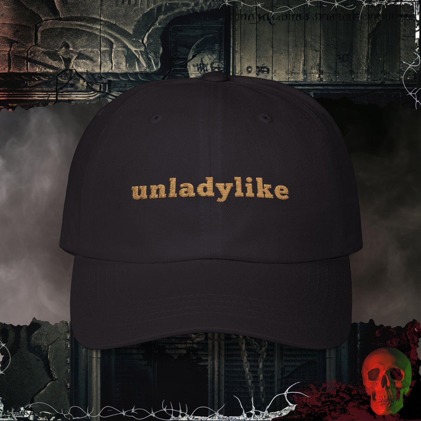 Hats Black / One size A Little Unladylike Embroidered Hat