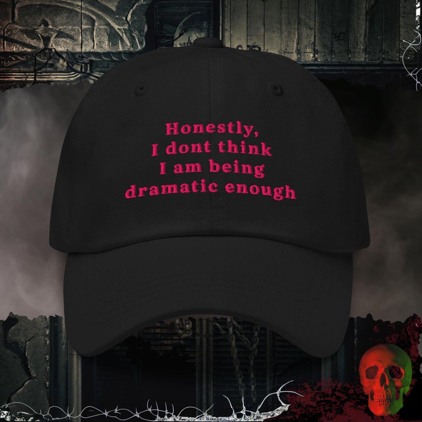 Hats Black / One size So Much Drama Embroidered Hat