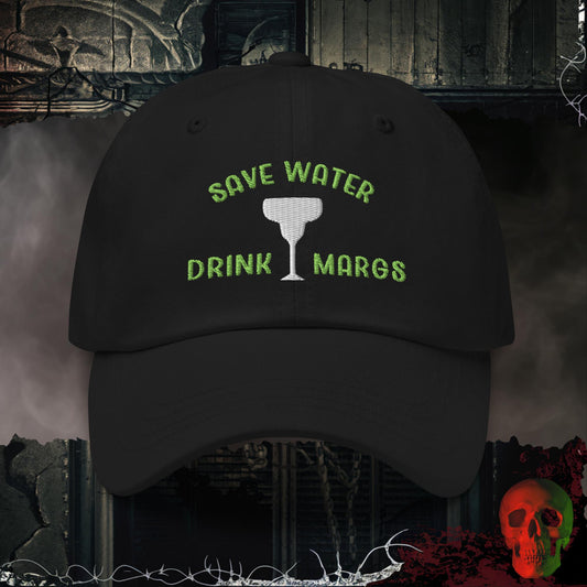 Hats Black Save Water Drink Margs Embroidered Hat
