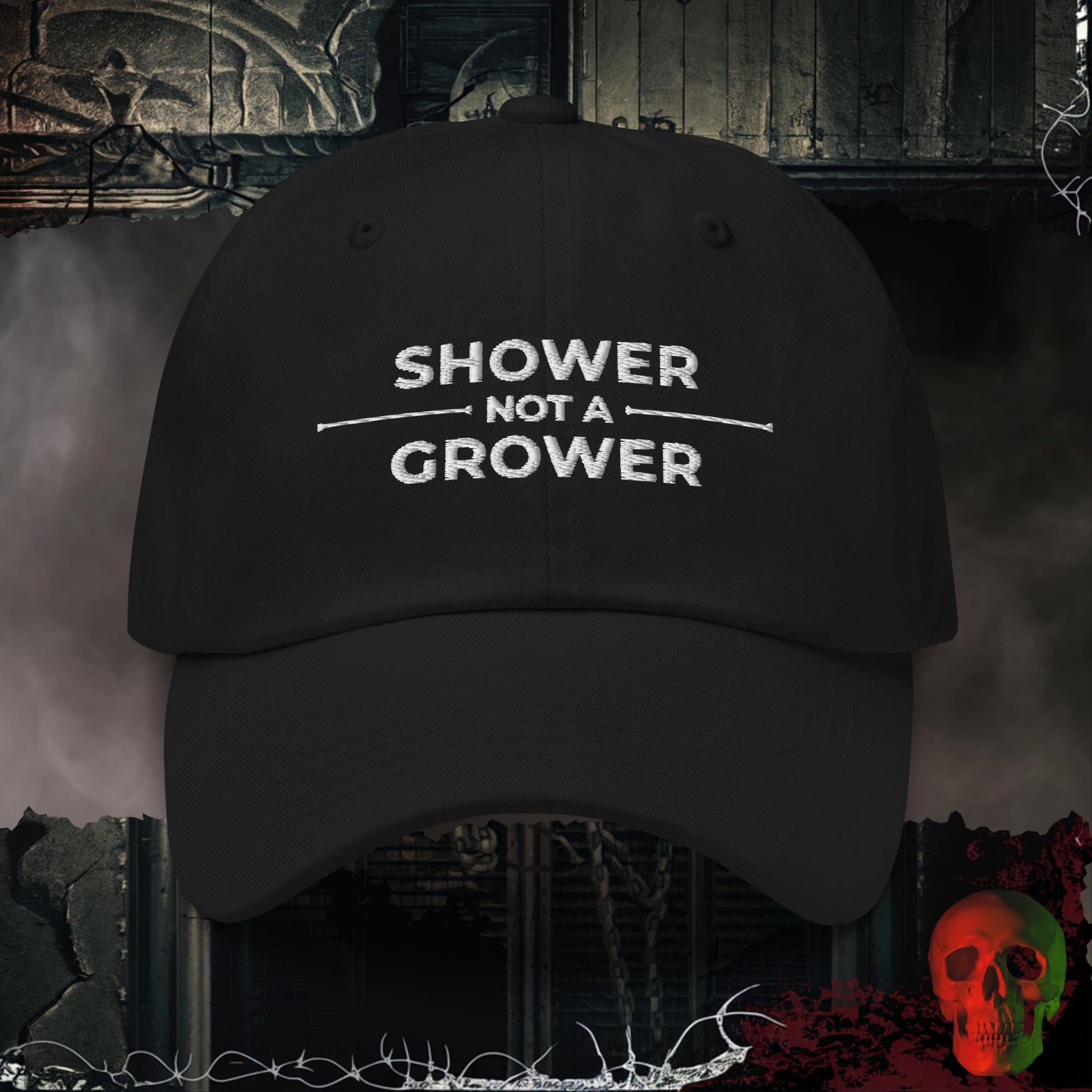 Hats Black Shower Not A Grower Embroidered Hat