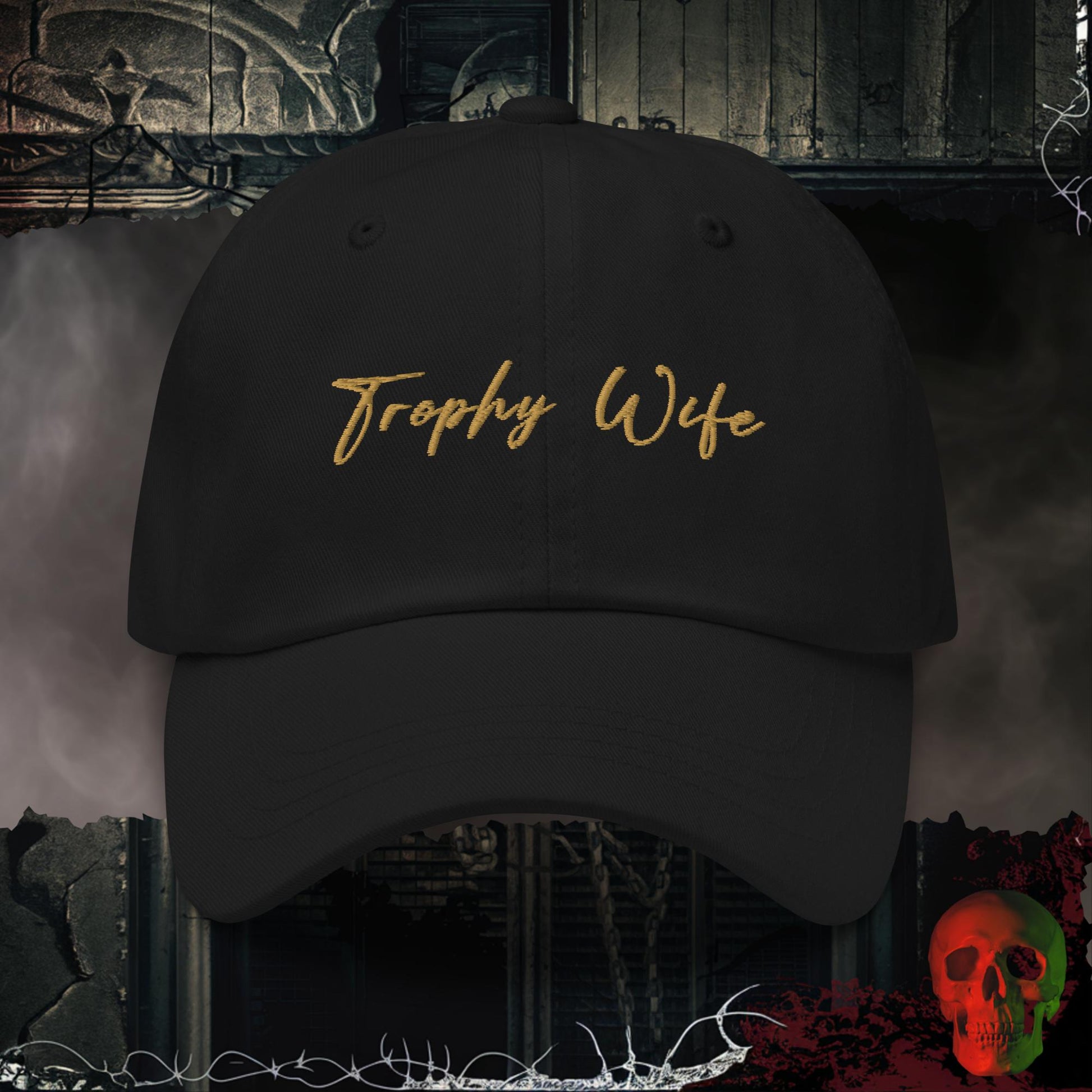 Hats Black Trophy Wife Embroidered Hat