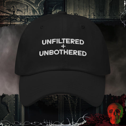 Hats Black Unfiltered + Unbothered Embroidered Hat