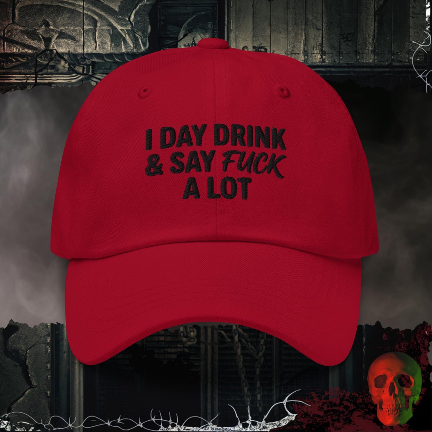 Hats Cranberry Day Drink & Say It Loud Embroidered Hat