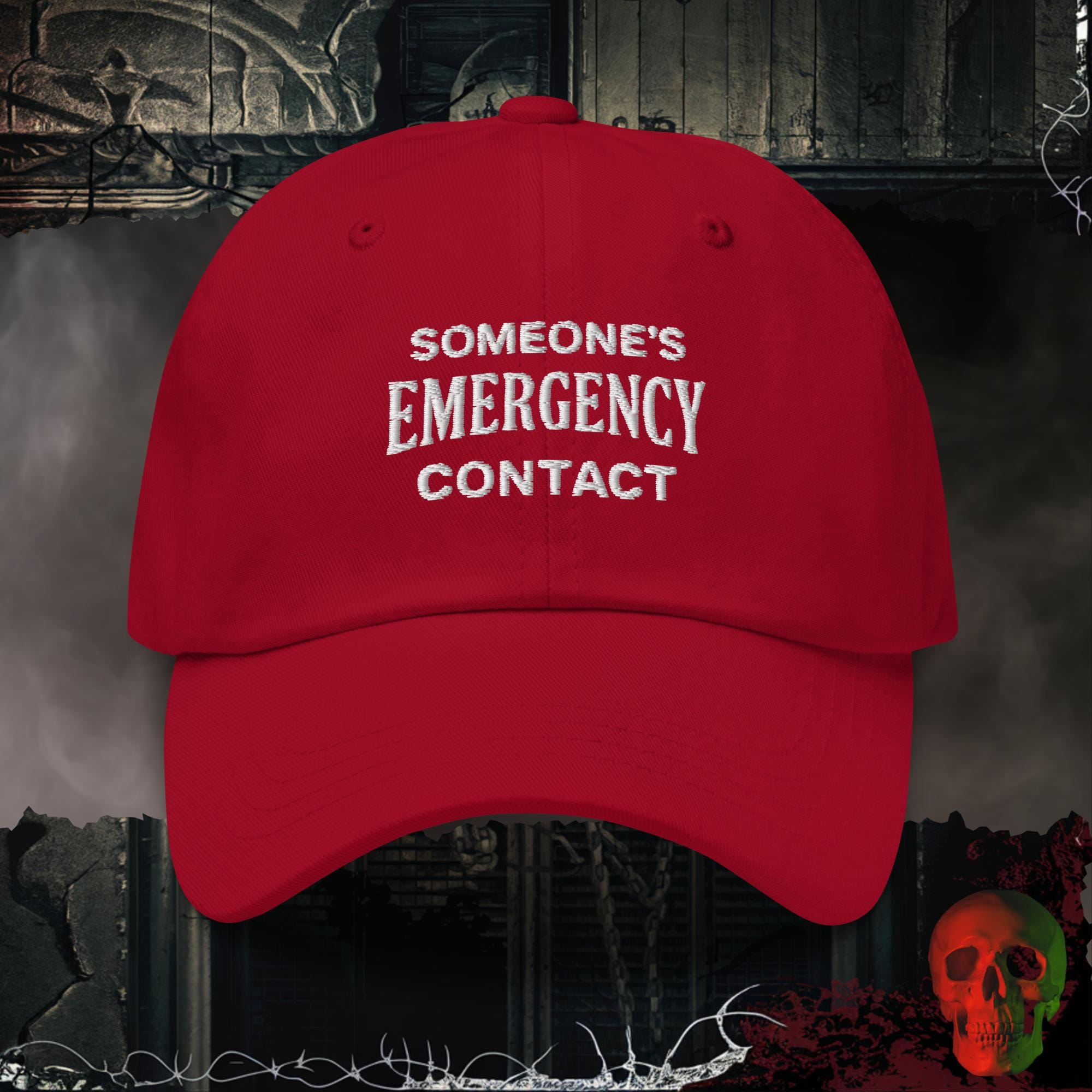 Hats Cranberry Emergency Contact Embroidered Hat