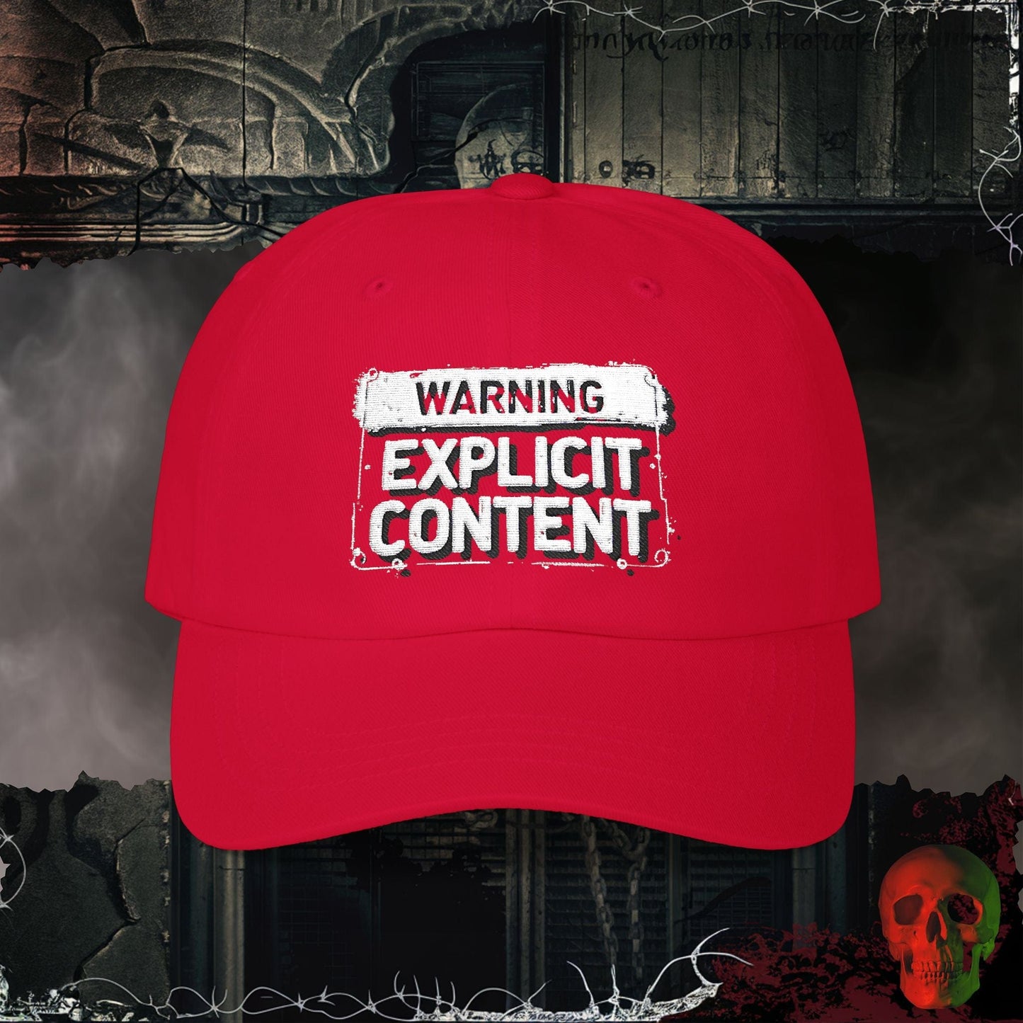 Hats Cranberry / One size Explicit Content Embroidered Hat