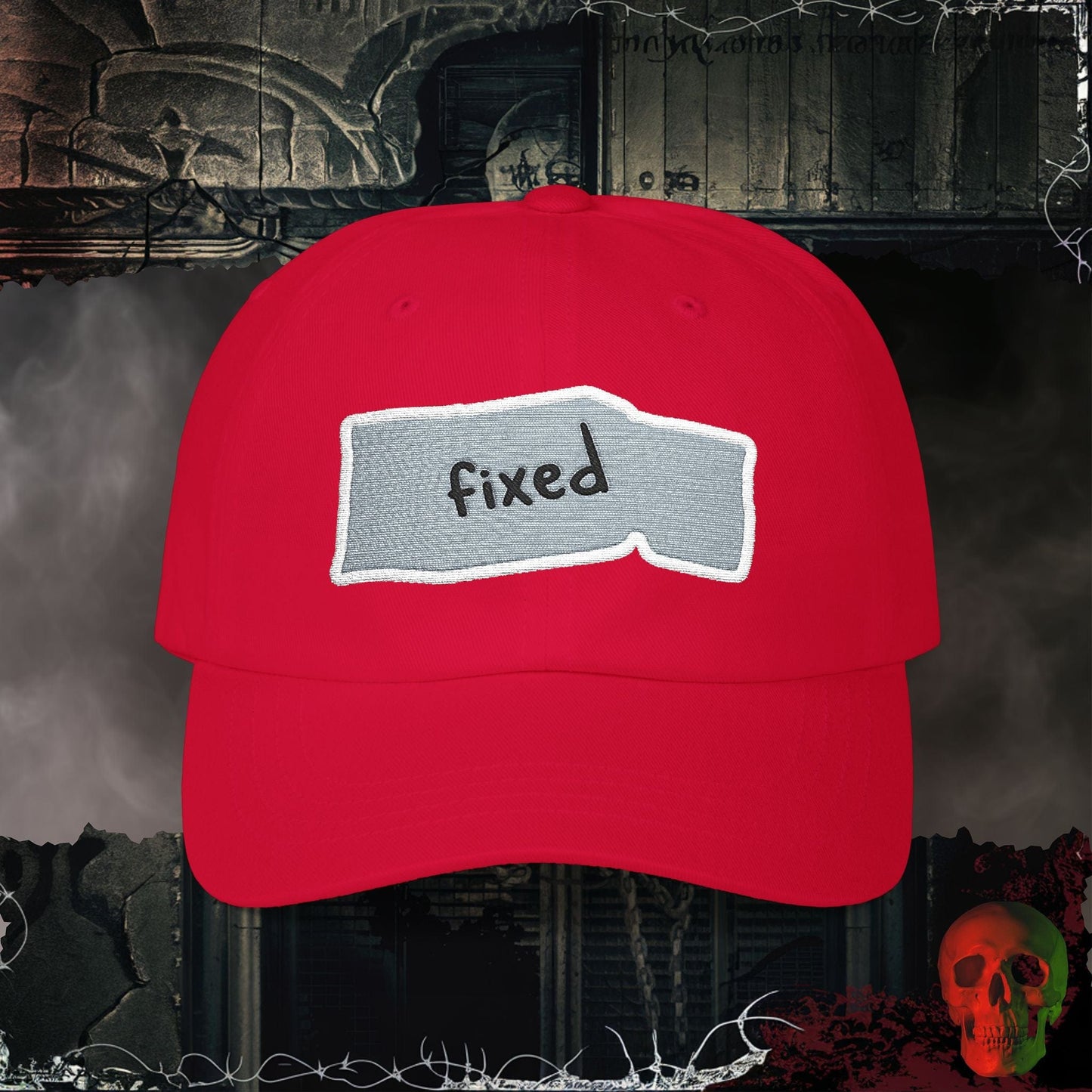 Hats Cranberry / One size Held Together, It's Fixed Embroidered Hat