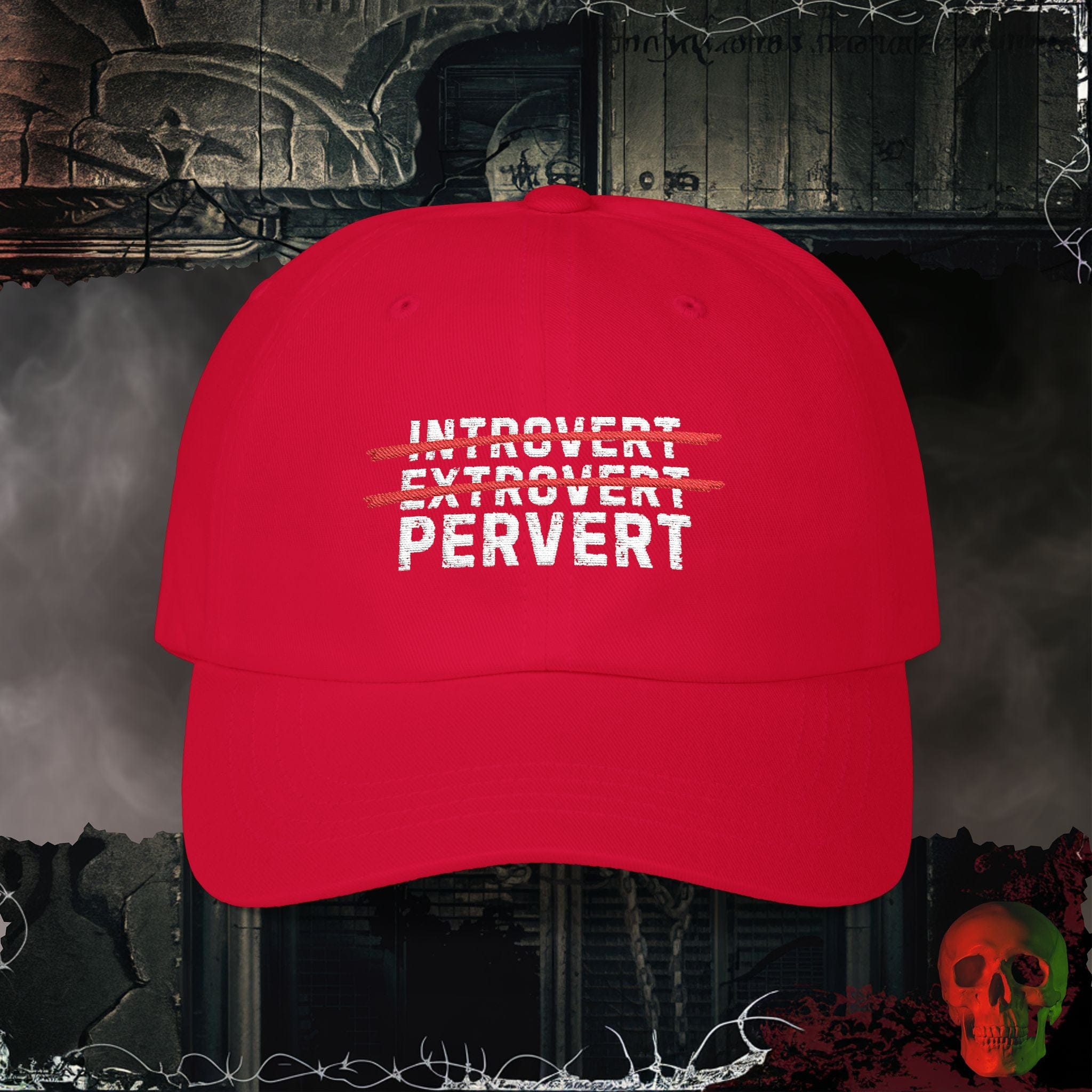 Hats Cranberry / One size Introvert or Pervert Embroidered Hat