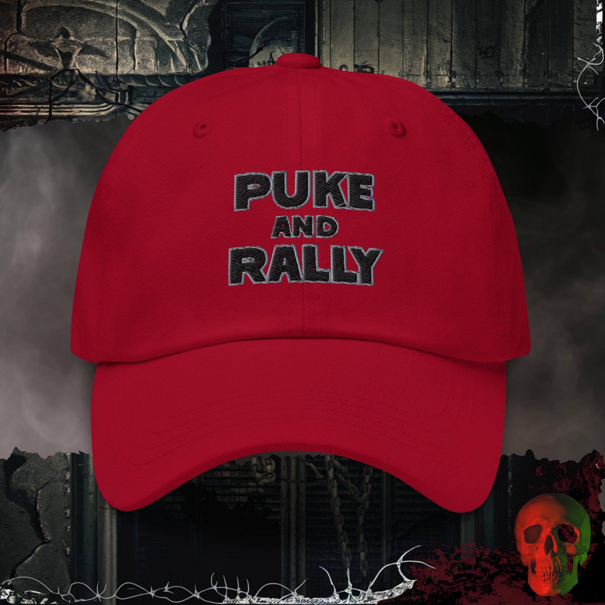 Hats Cranberry / One size Puke and Rally Embroidered Hat