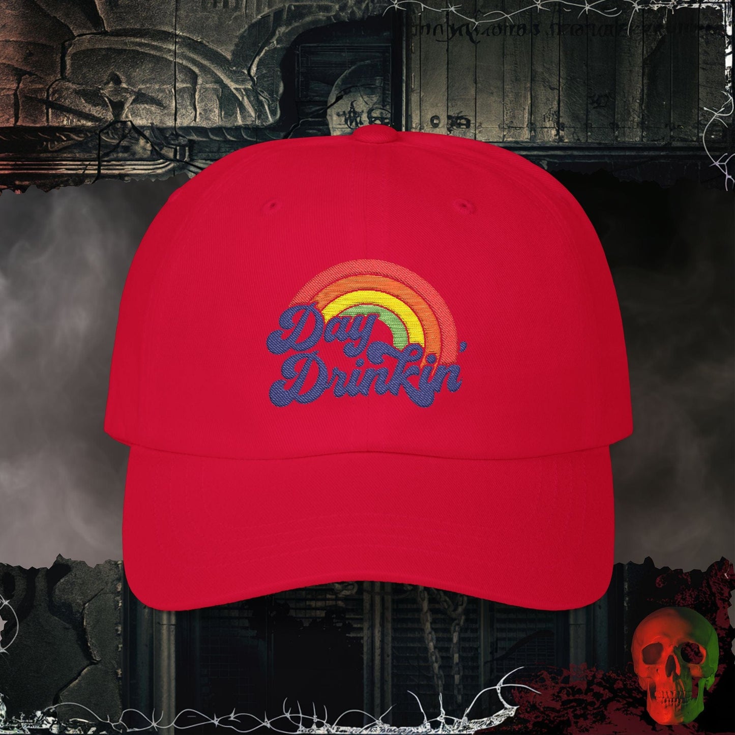 Hats Cranberry / One size Rainbow Day Drinkin’ Embroidered Hat